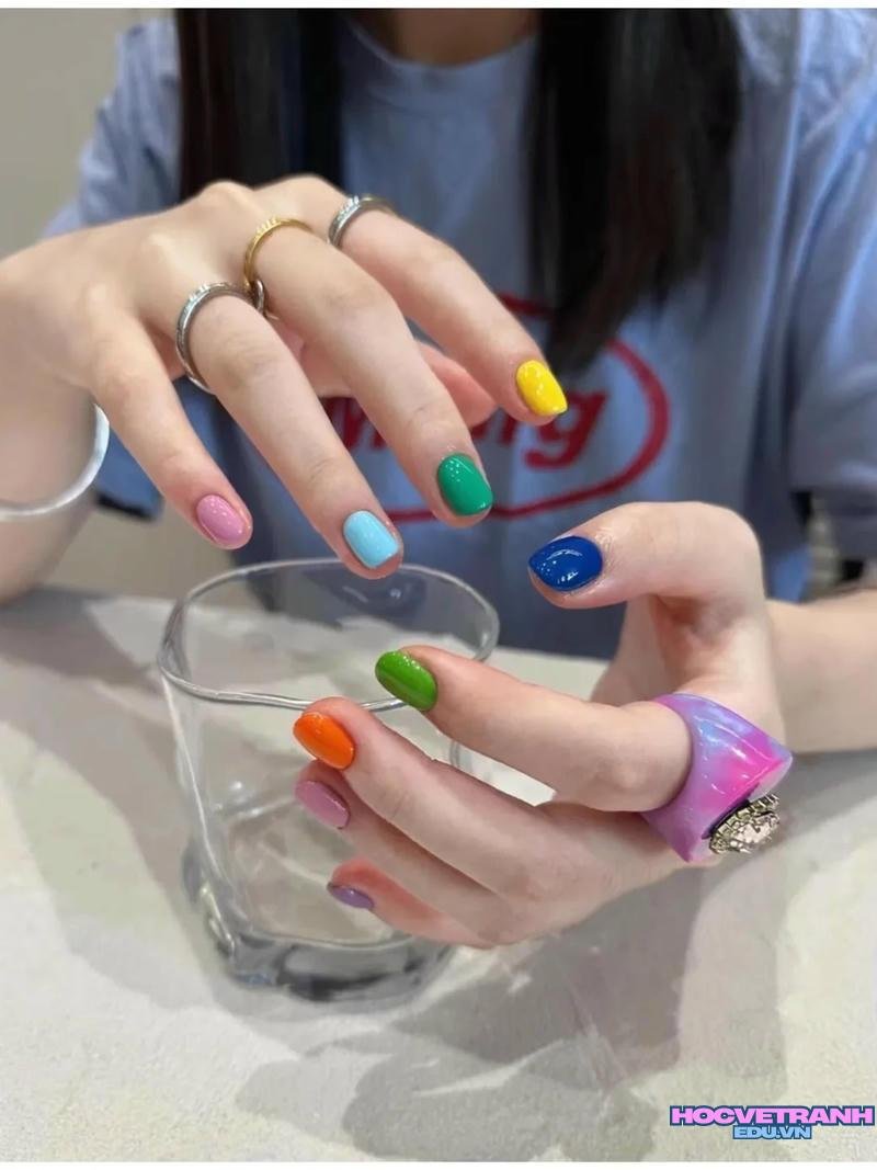 Tuyển tập bộ ảnh nail nhiều màu trend nhất