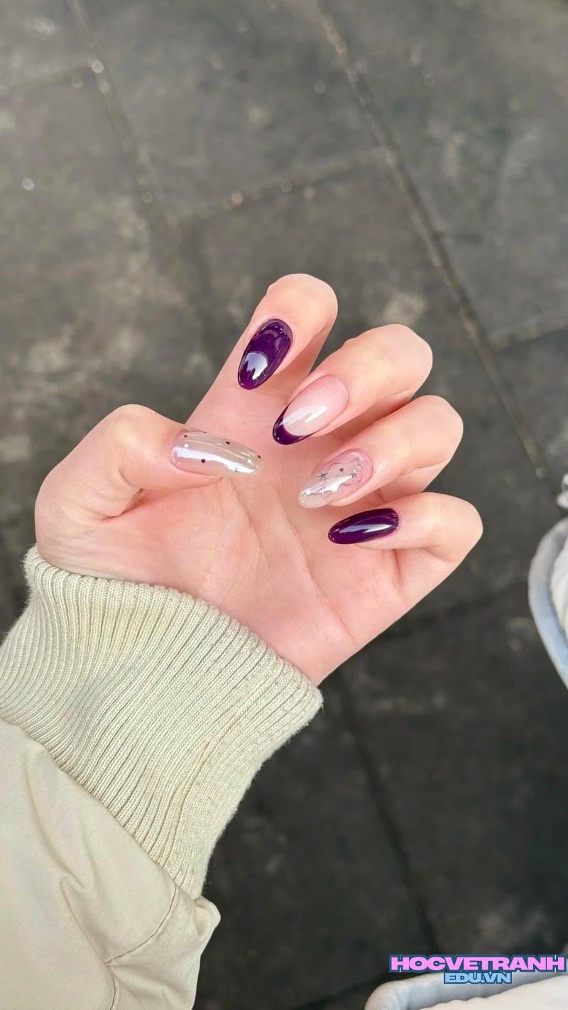 Xem ảnh nail màu tím mới nhất