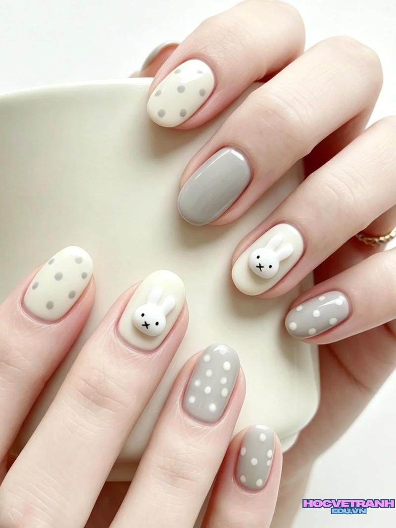 Xem ảnh nail màu xám đẹp nhất