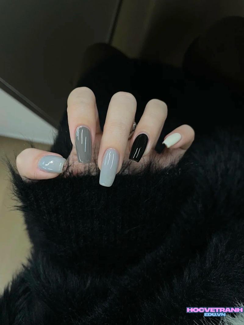 Xem ảnh nail màu xám mới nhất
