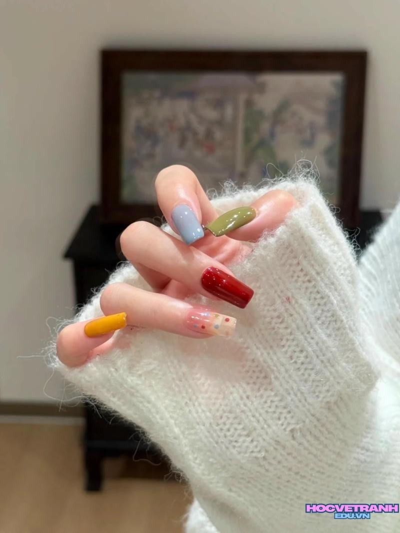 Xem ảnh nail nhiều màu đẹp nhất