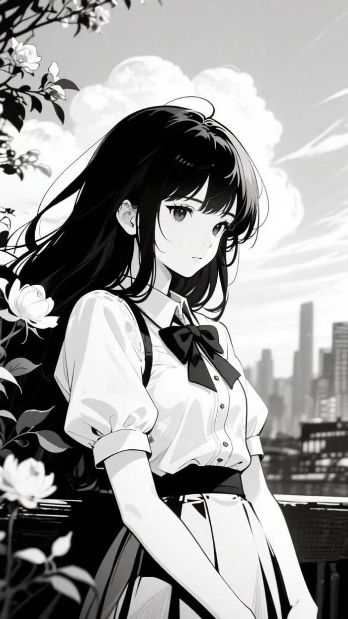 ảnh anime đen trắng full hd ảnh anime đen trắng full hd