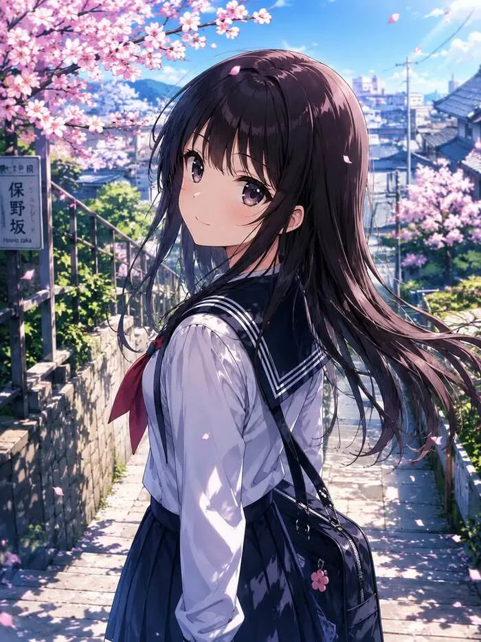 ảnh anime nữ học sinh cực xinh
