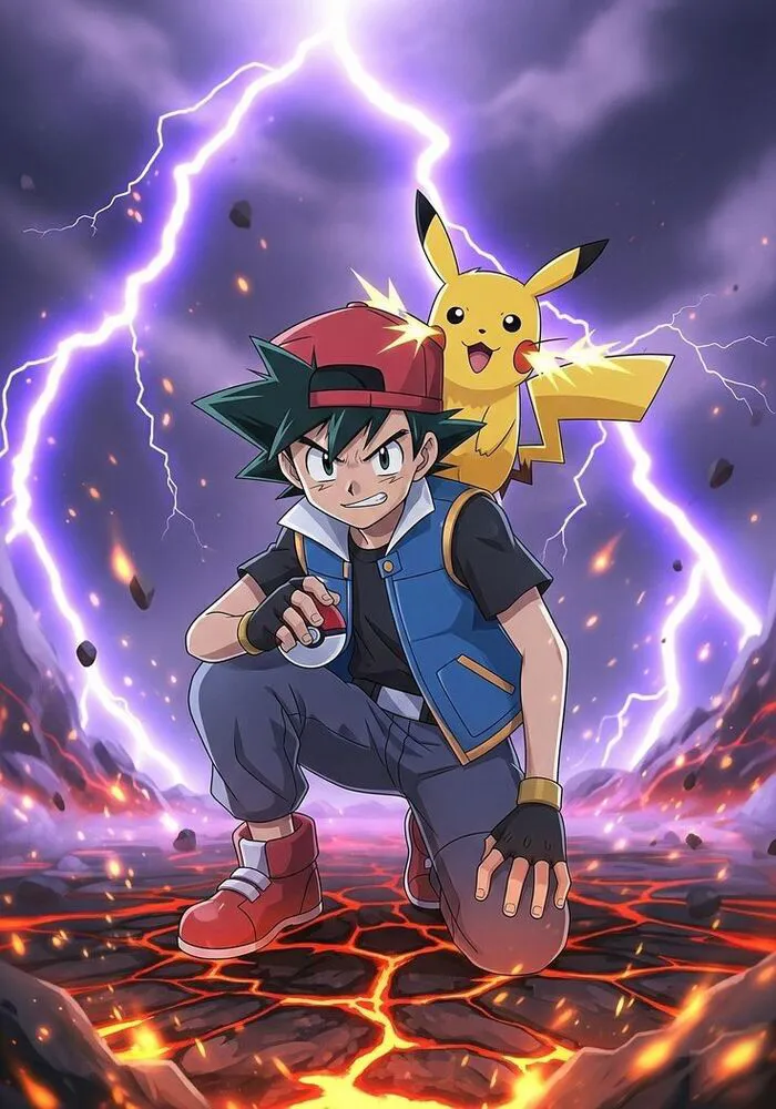 ảnh Ash Ketchum pikachu sấm sét ảnh Ash Ketchum pikachu sấm sét