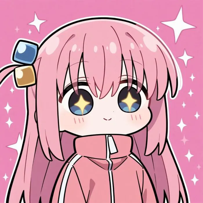 ảnh Bocchi Hitori tóc hồng chibi