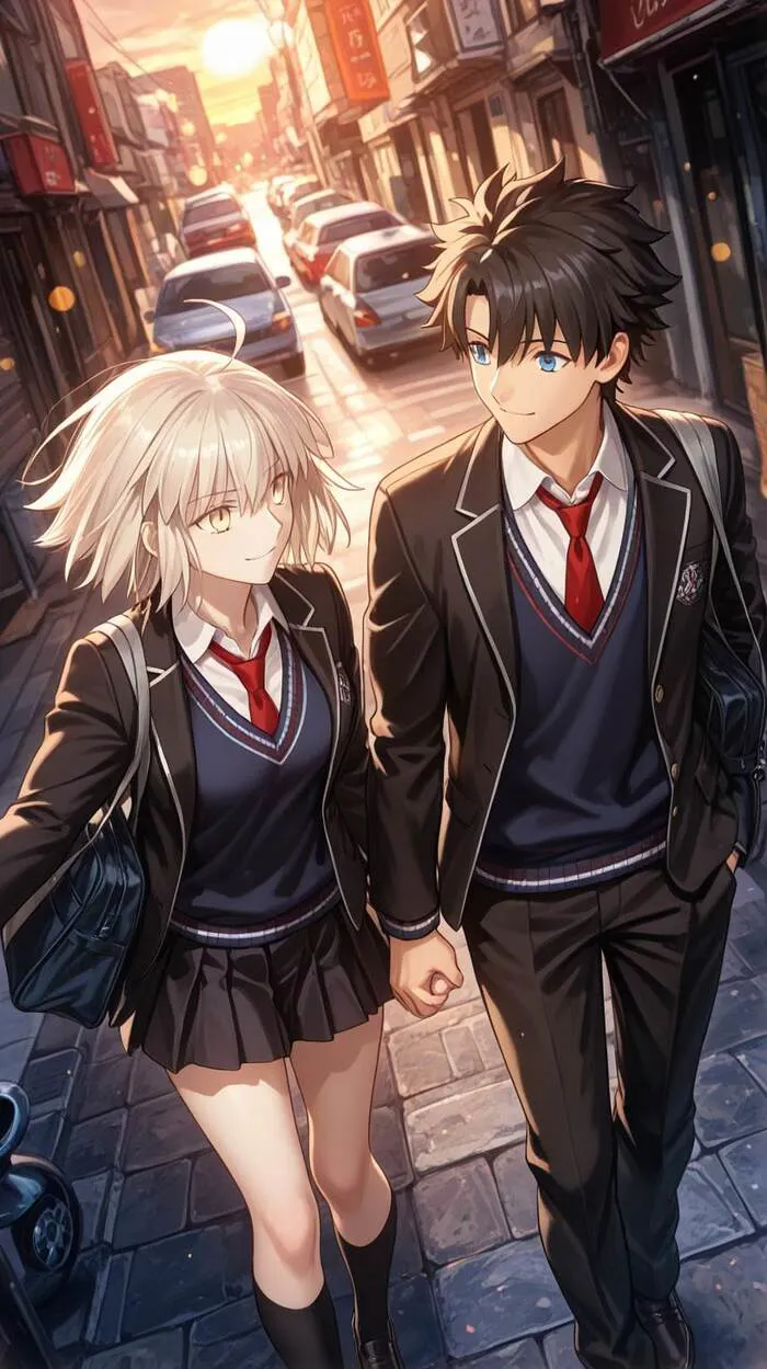 ảnh cặp đôi anime lãng mạn học đường