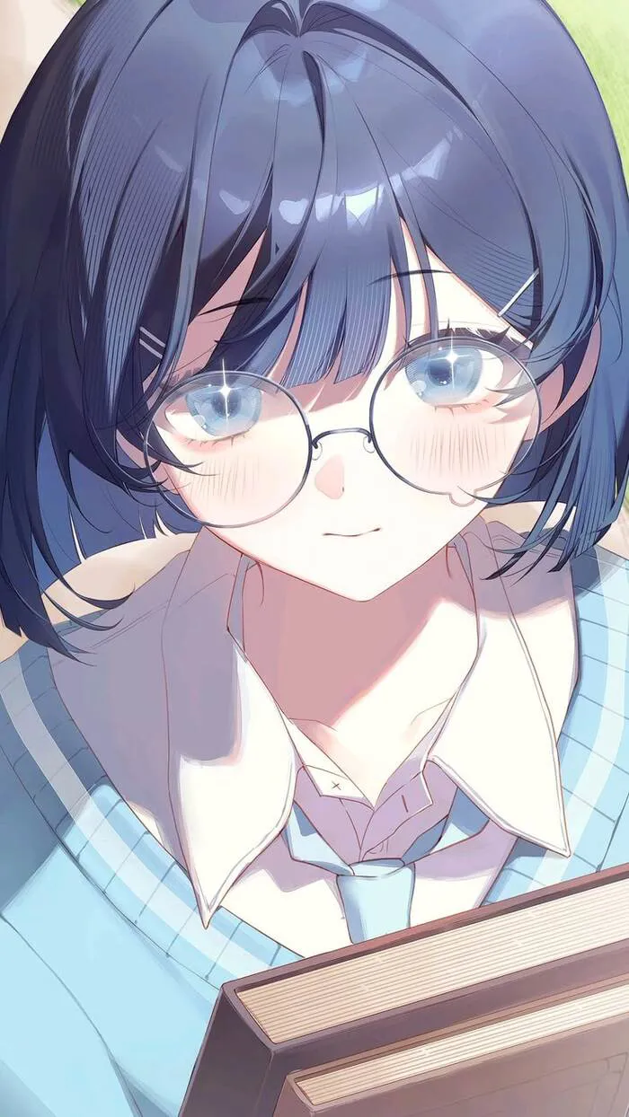 ảnh cute anime tóc xám