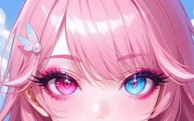 ảnh mắt anime ảo 2 màu