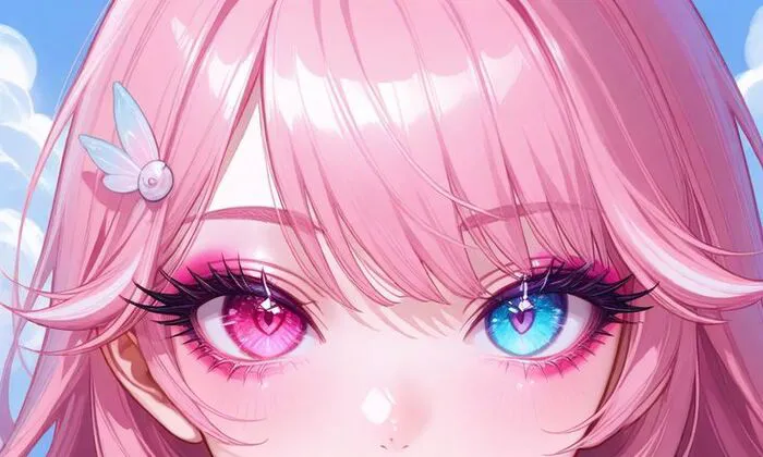 ảnh mắt anime ảo 2 màu
