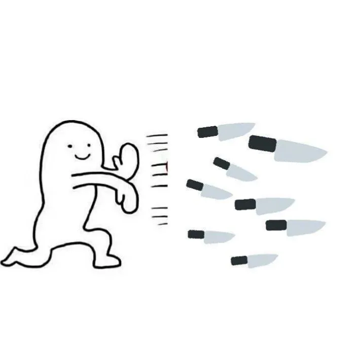 ảnh meme cầm dao bắn