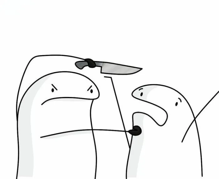 ảnh meme cầm dao