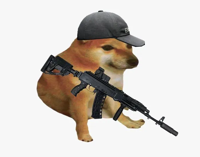 ảnh meme cầm súng cheems ảnh meme cầm súng cheems