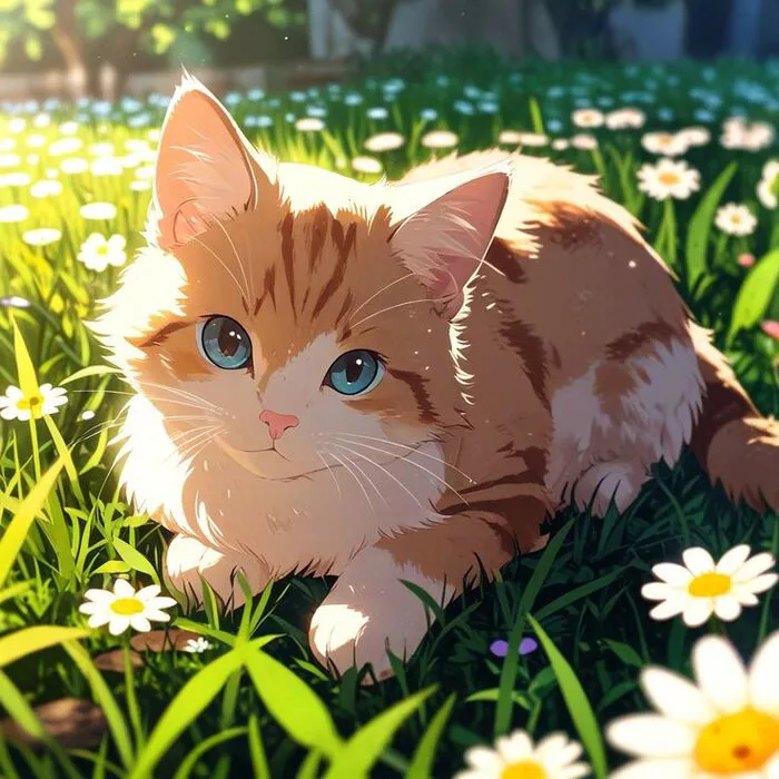 ảnh mèo anime siêu xinh