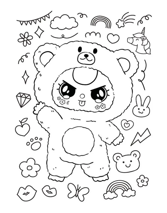 bộ tranh tô màu baby three cute