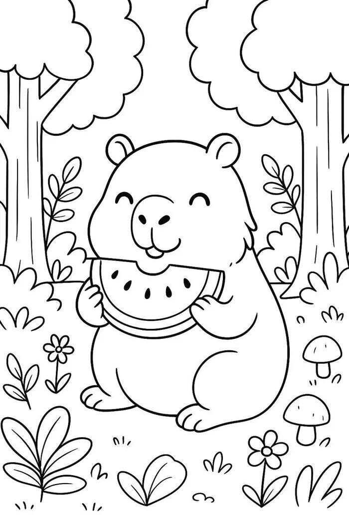 capybara tô màu cho bé capybara tô màu cho bé