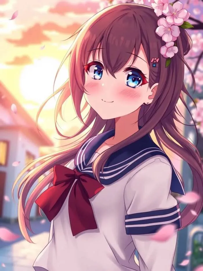 hình ảnh anime nữ học sinh đáng yêu