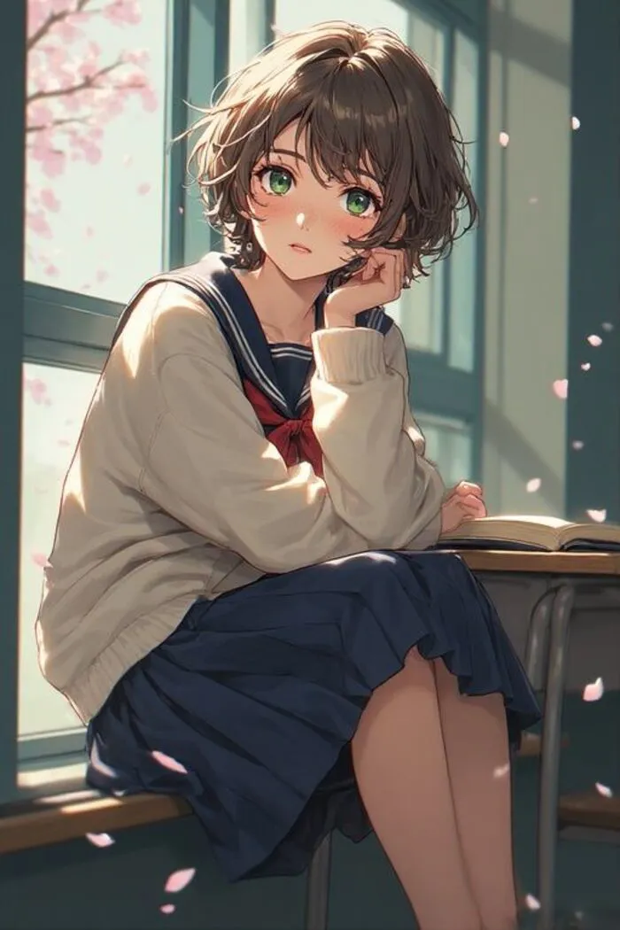 hình ảnh anime nữ học sinh siêu cute