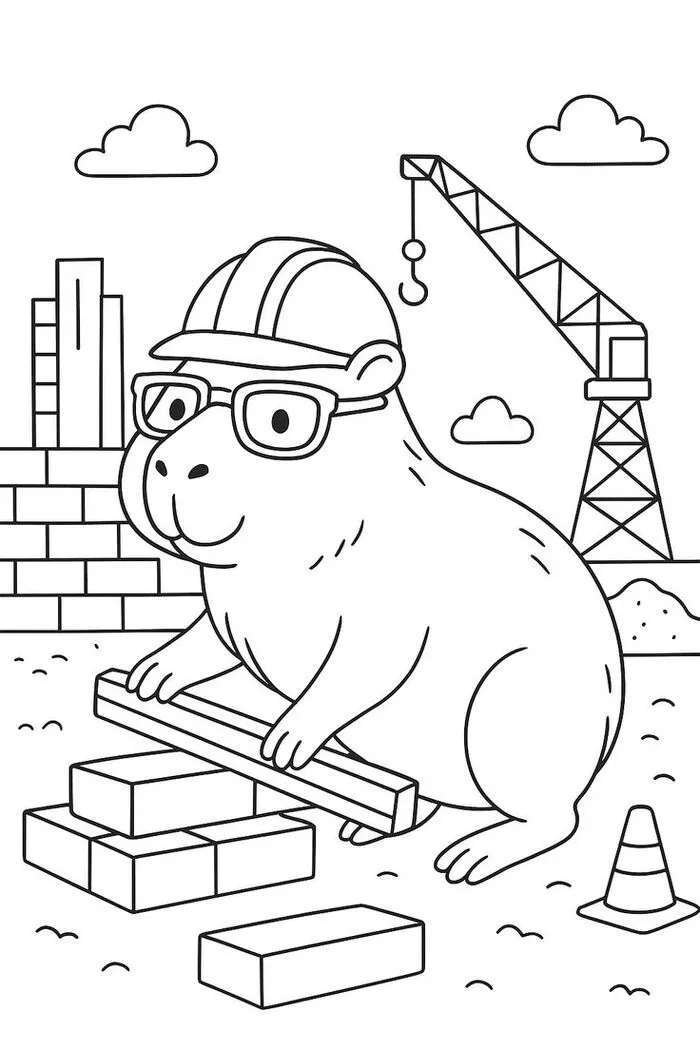 hình tô màu capybara vui nhộn hình tô màu capybara vui nhộn