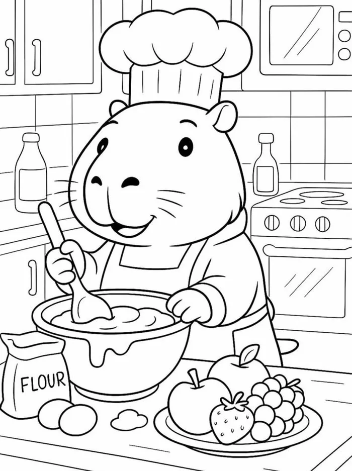 hình tô màu capybara hình tô màu capybara