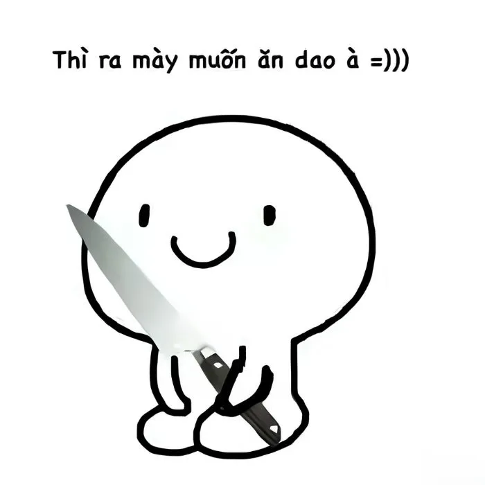 meme cầm dao vẽ