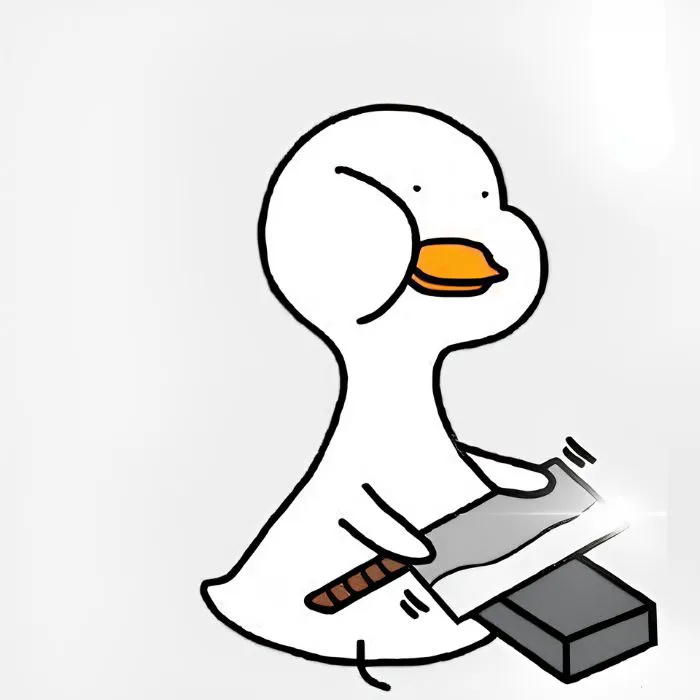 meme cầm dao vịt