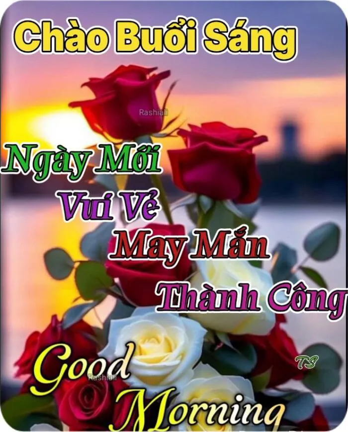 meme chào buổi sáng hoa đẹp