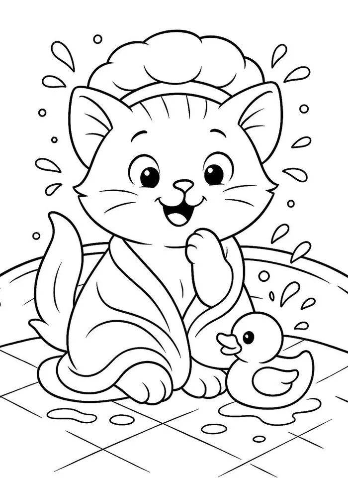 mèo tô màu sáng tạo