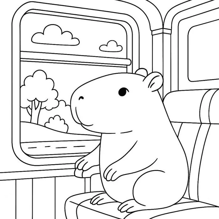 tô màu capybara đơn giản tô màu capybara đơn giản