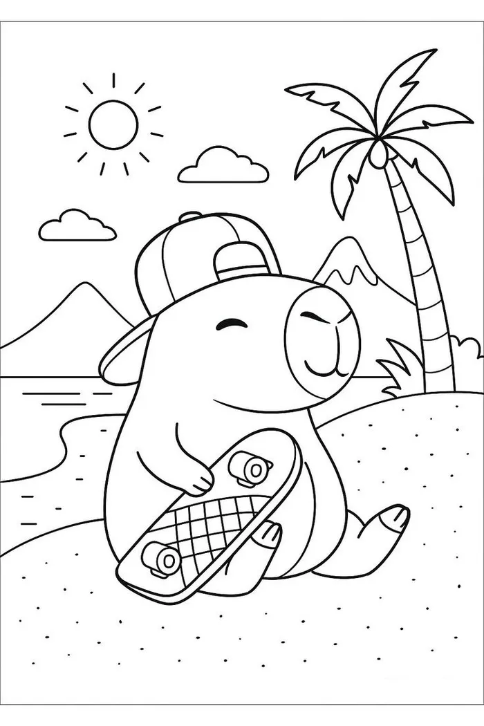 trang tô màu capybara trang tô màu capybara