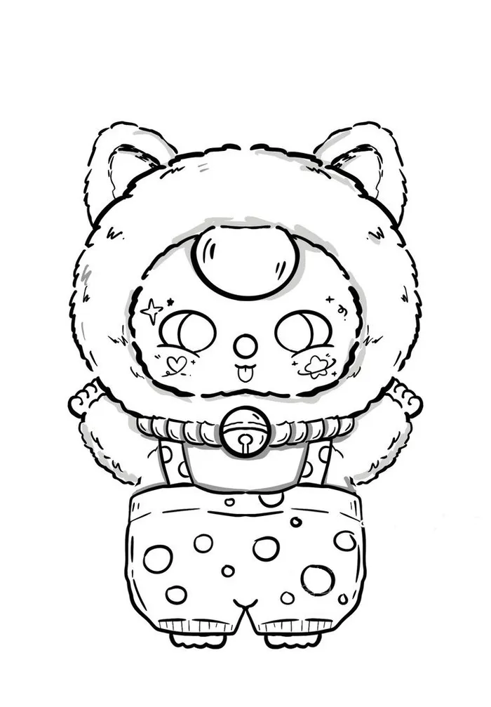 tranh baby three tô màu cute