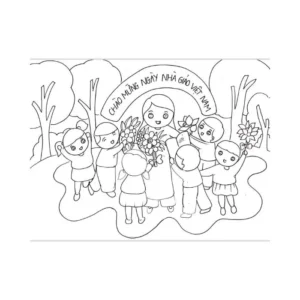 Gợi ý 35+ tranh tô màu 20 11 đong đầy yêu thương tặng thầy cô