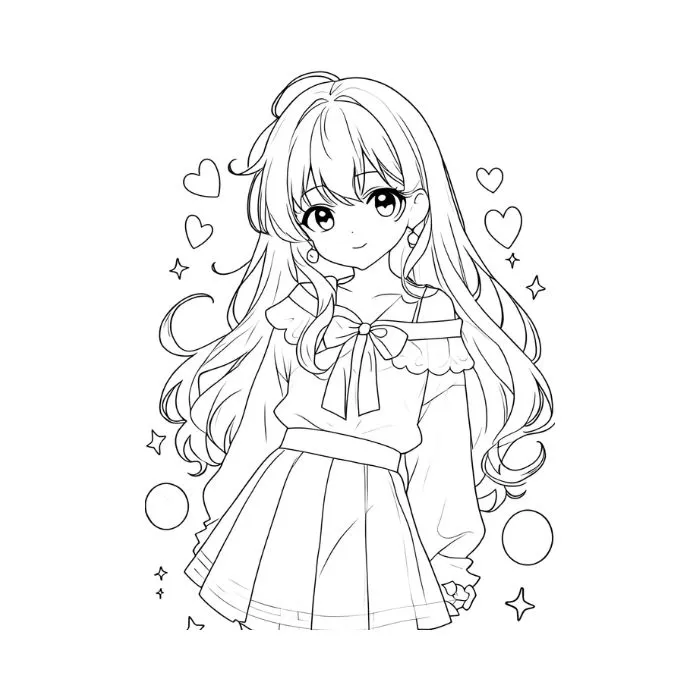 tranh tô màu anime girl ngầu 3 tranh tô màu anime girl ngầu 3