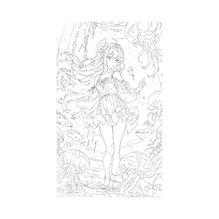 tranh tô màu anime girl ngầu 9 tranh tô màu anime girl ngầu 9
