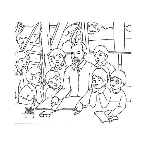tranh tô màu bác hồ 27
