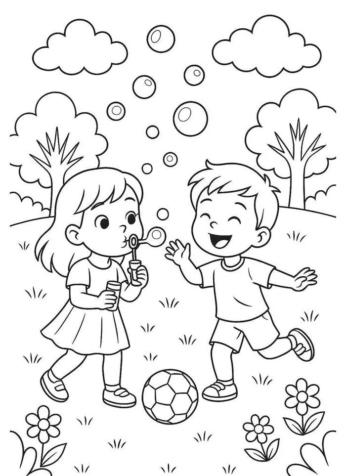 tranh tô màu bé trai bé gái 11 tranh tô màu bé trai bé gái 11