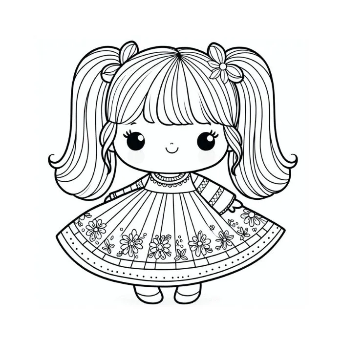tranh tô màu búp bê 30