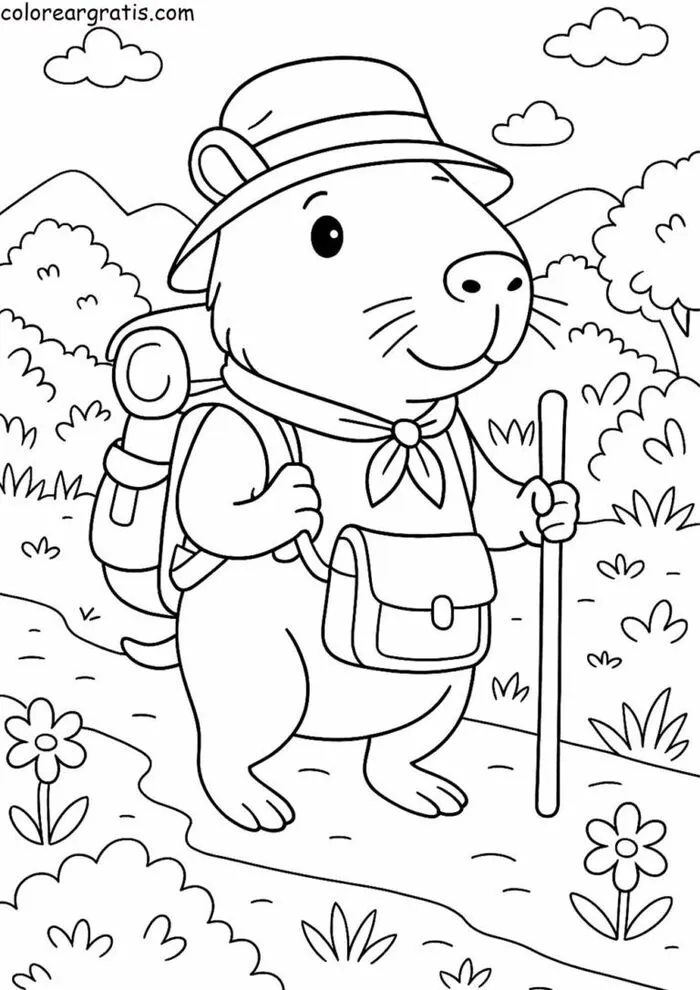 tranh tô màu capybara đáng yêu tranh tô màu capybara đáng yêu