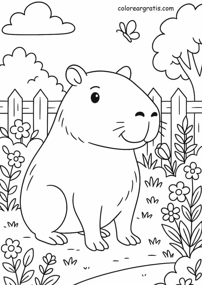 tranh tô màu capybara đẹp tranh tô màu capybara đẹp