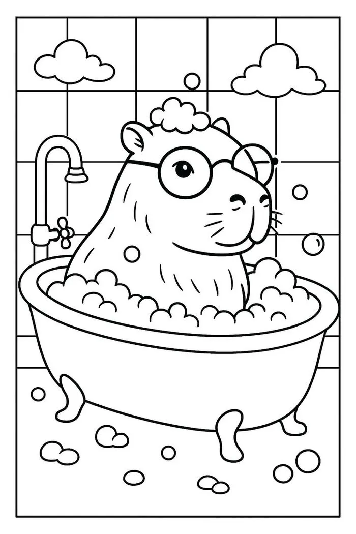 tranh tô màu capybara đơn giản cho bé tranh tô màu capybara đơn giản cho bé