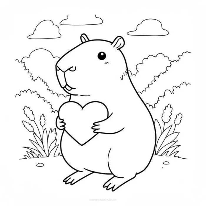 tranh tô màu capybara thiếu nhi đẹp tranh tô màu capybara thiếu nhi đẹp