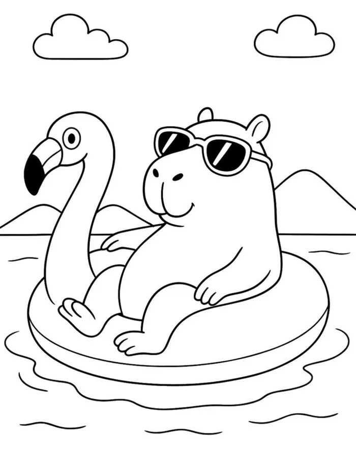 tranh tô màu capybara thiếu nhi tranh tô màu capybara thiếu nhi