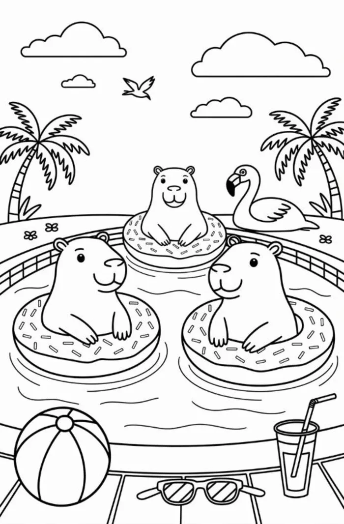 tranh tô màu capybara tranh tô màu capybara