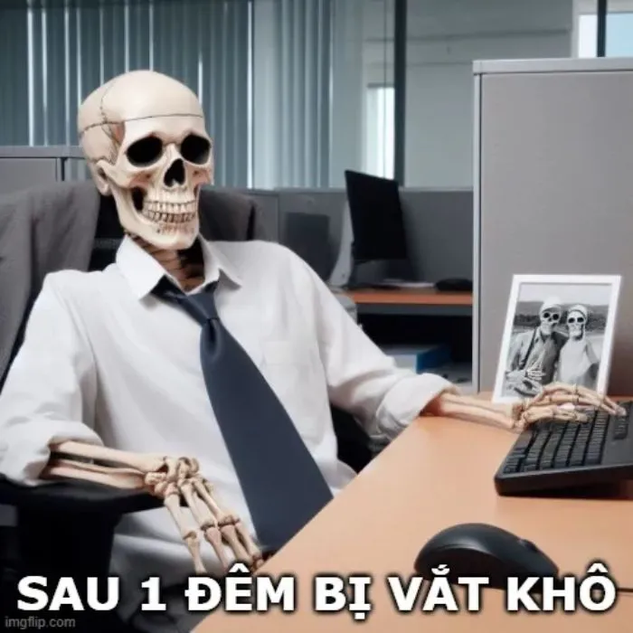 vắt cực khô meme làm không nghỉ tay